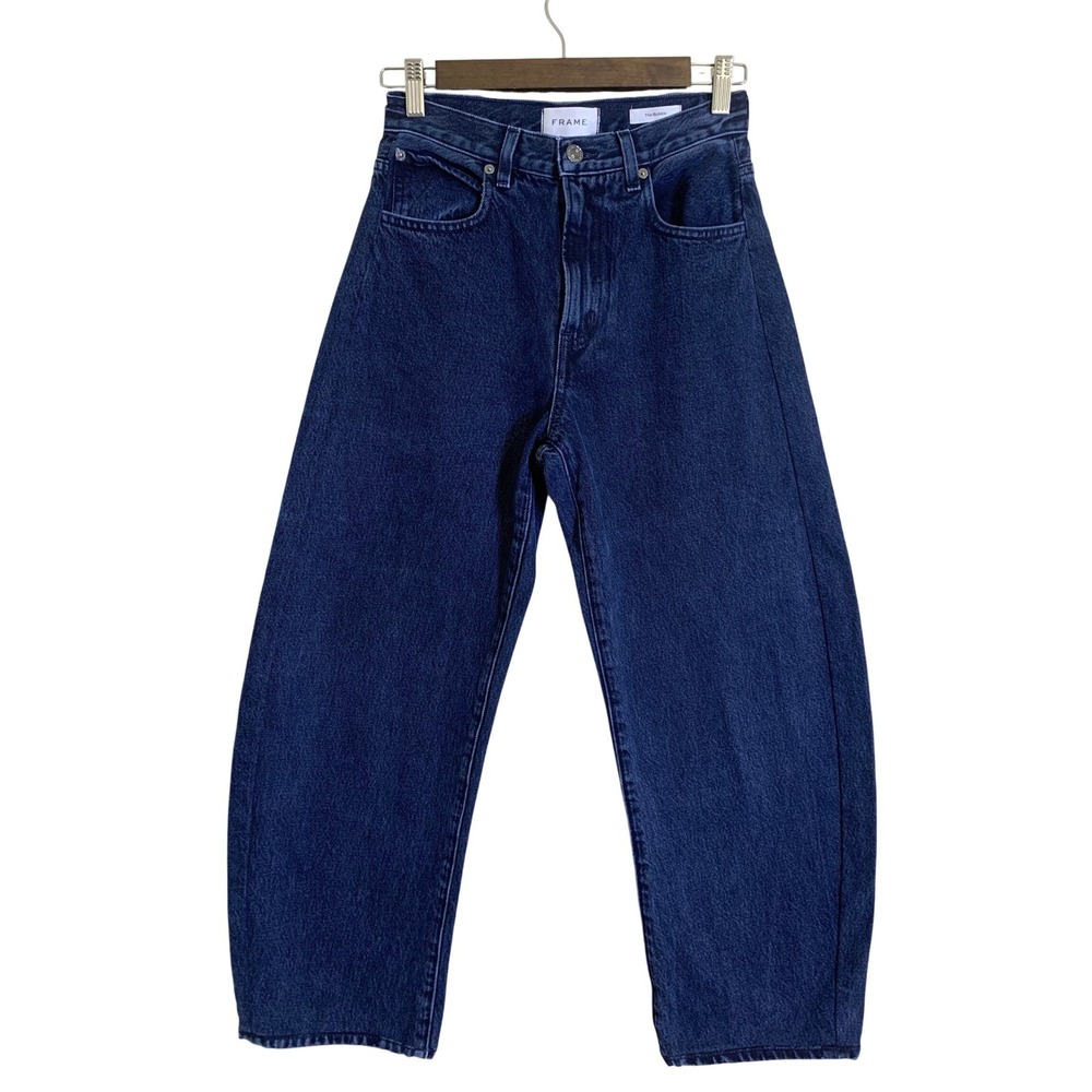 FRAME The Bubble Jeans 24 Womens Indigo Blue High Rise Barrel Leg Denim